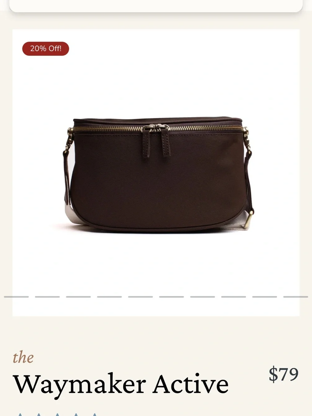 Brown Crossbody Bag with Top Zip